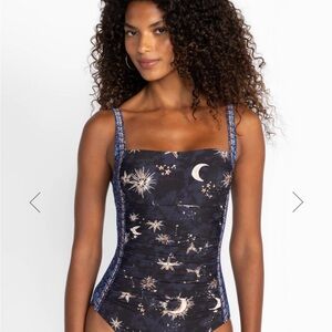 NWOT Johnny Was Navy Moon & Star One-Piece Swimsuit